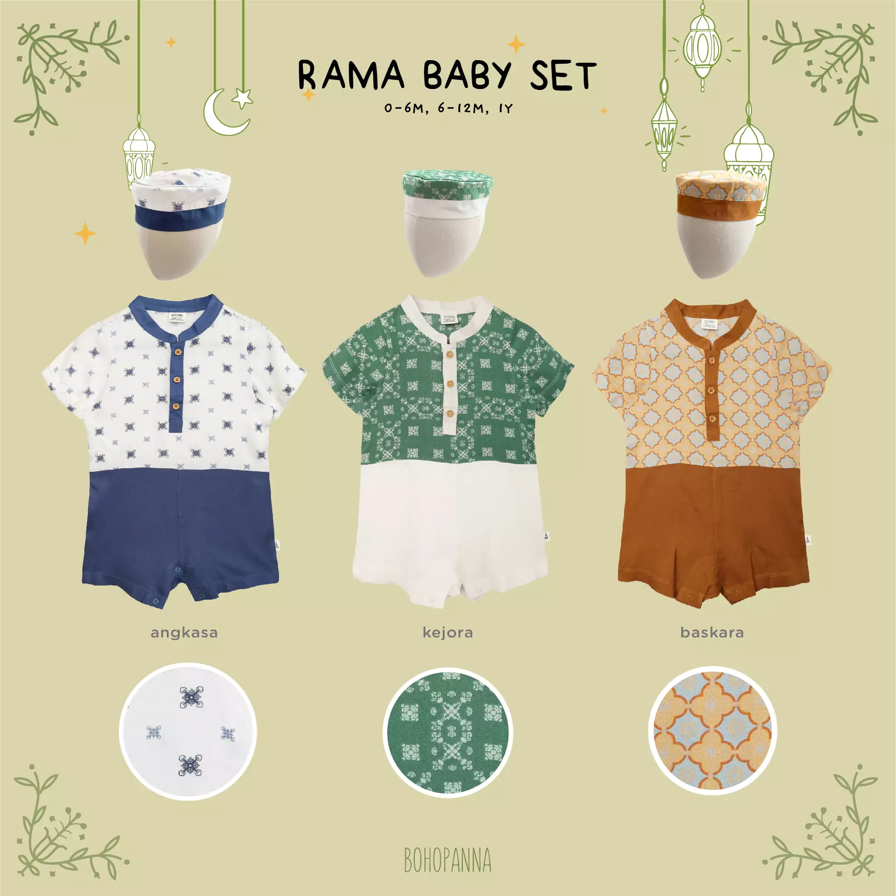 BOHOPANNA - RAYA COLLECTION - RAMA BABY SET - Setelan Bayi