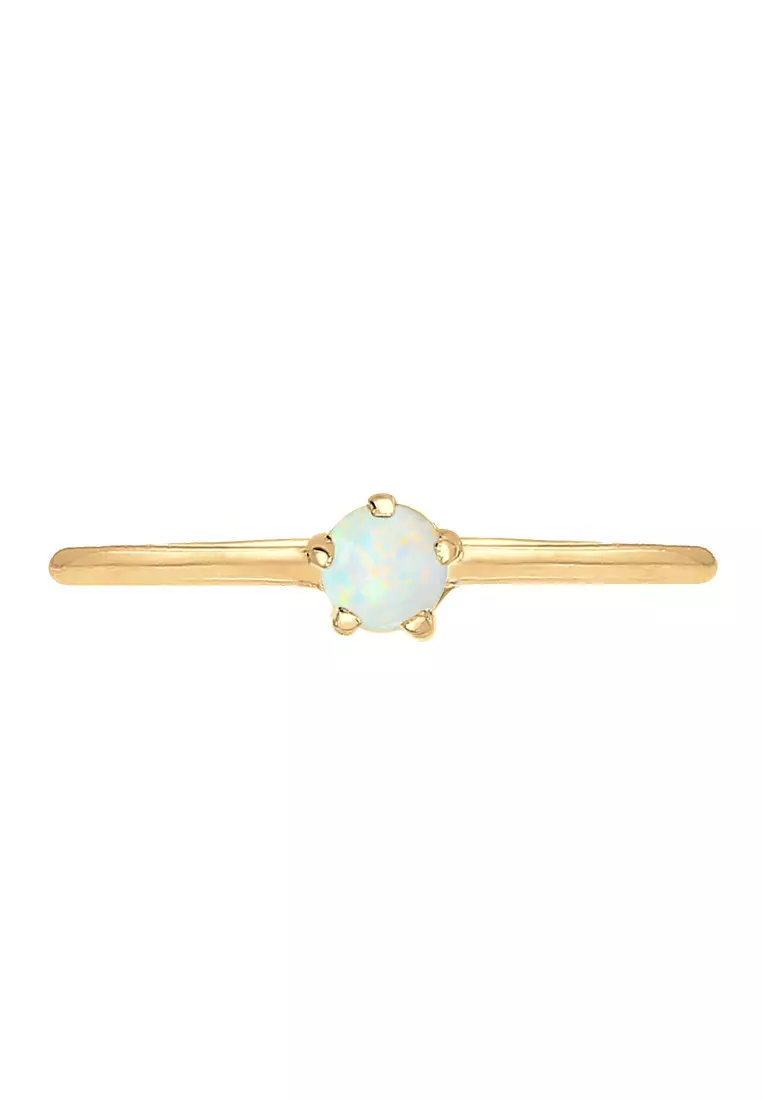 Ring Basic Geo OpalGold Plated
