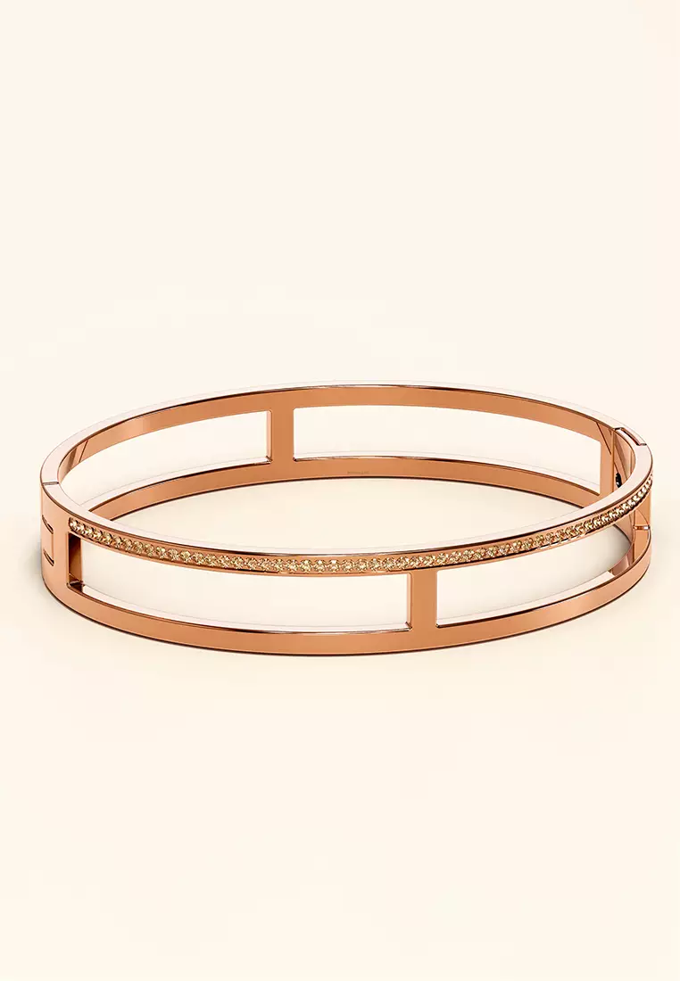 Lucky Dimension Cuff Stainless Steel Bangle in Rose Gold