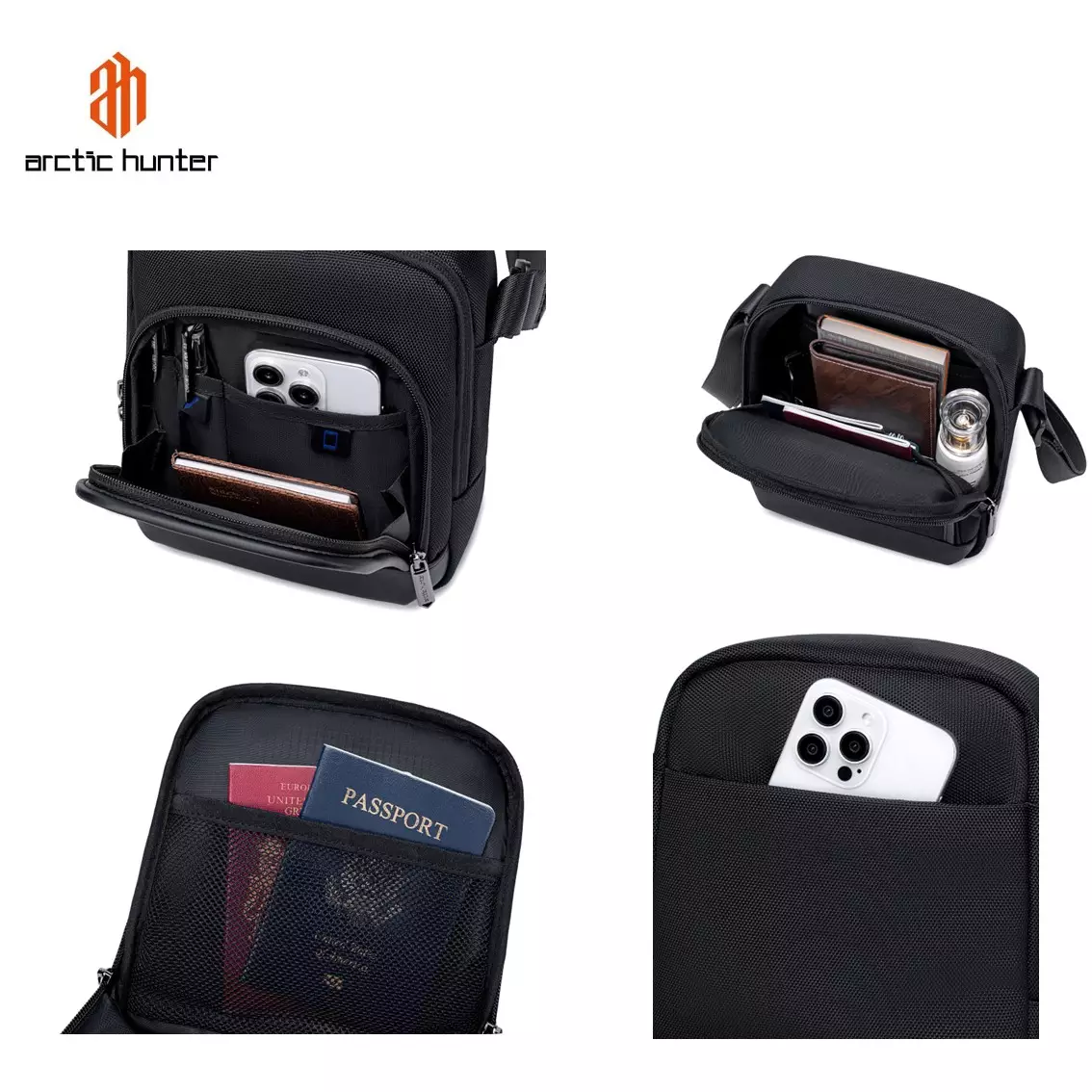 Arctic Hunter K00689 Tas Selempang Pria Exclusive Slingbag Pouch Crossbody-Black