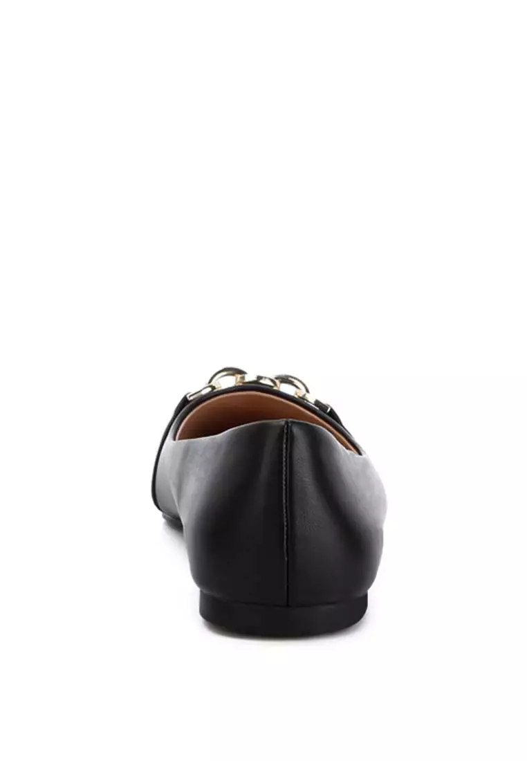 Black Embellished Flat Ballets