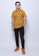 YUVA yellow and multi Apricot Orange Block-Printed 100% Cotton Men's Shirt With Pocket 479ECAA7C27317GS_1