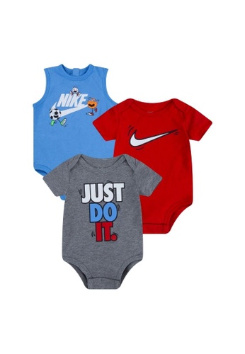 Nike blue Nike Boy Newborn's Sportswear Nikemoji 3 Pieces Bodysuit Set (0 - 9 Months) - University Blue 6DFCCKA2BFC7F2GS_1