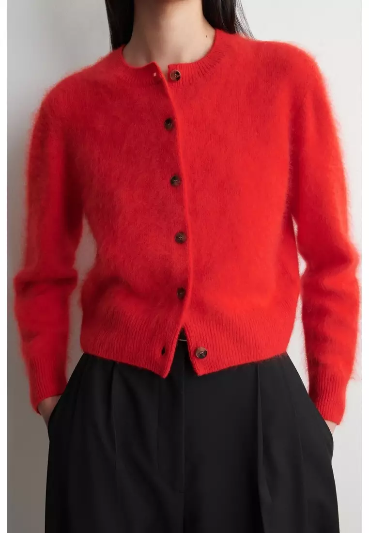 BRUSHED MERINO WOOL CARDIGAN
