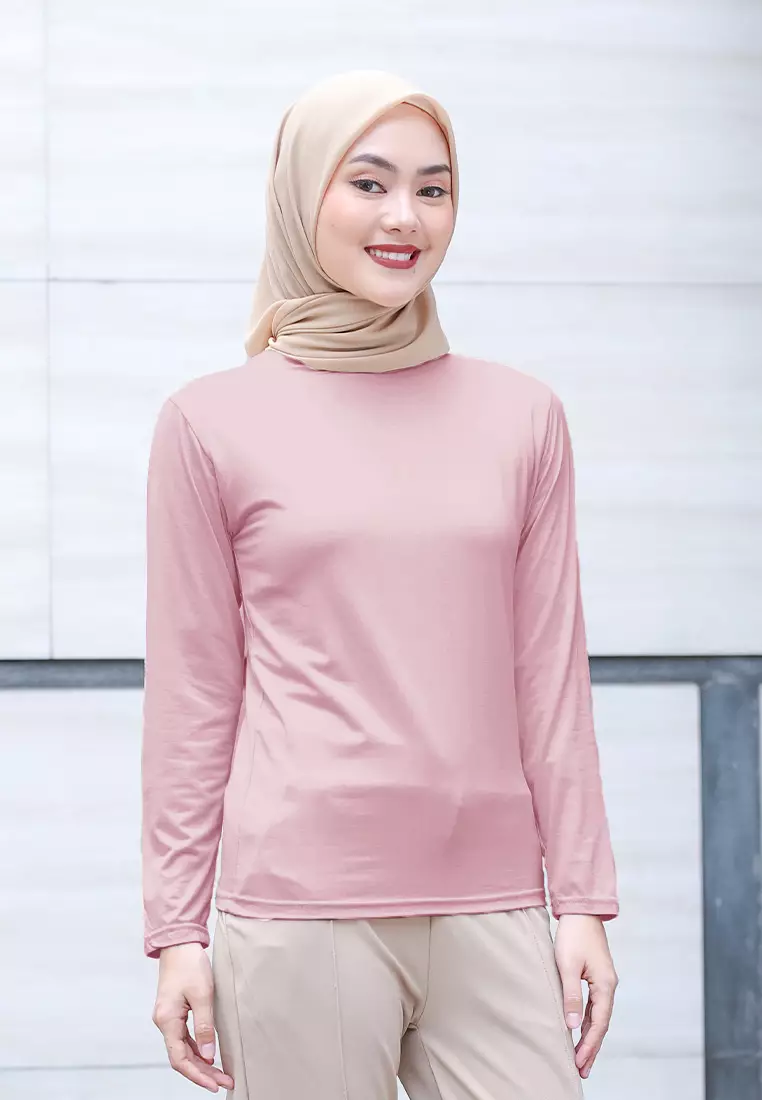 Cotton Bee - Manset Lengan Panjang Aneisha Inner Rayon - Pink Blush - XL 