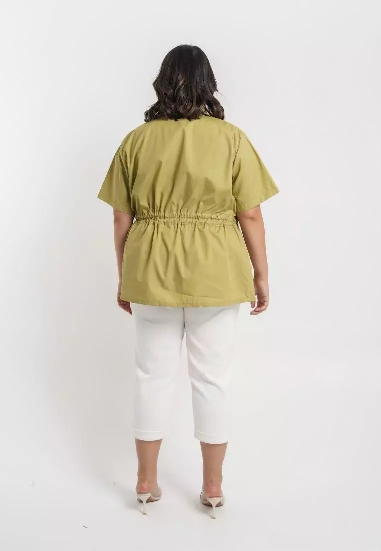 Plus Size Outer Top Blazer Naomie Summer Green