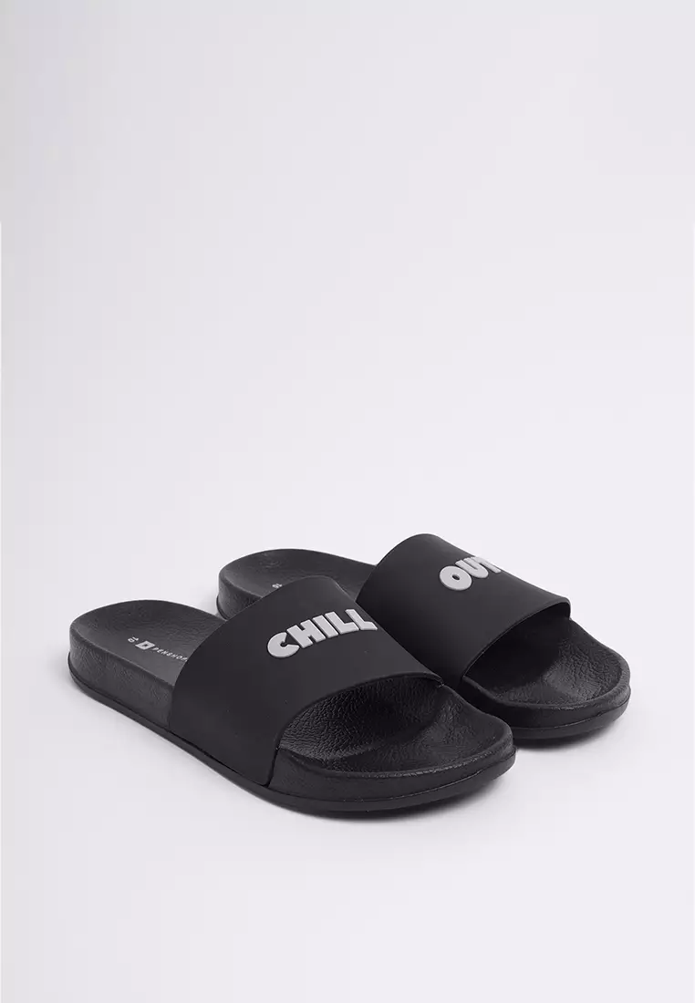 Discount on Penshoppe  shoes - SKU: Men's All Rubber Slides With Text