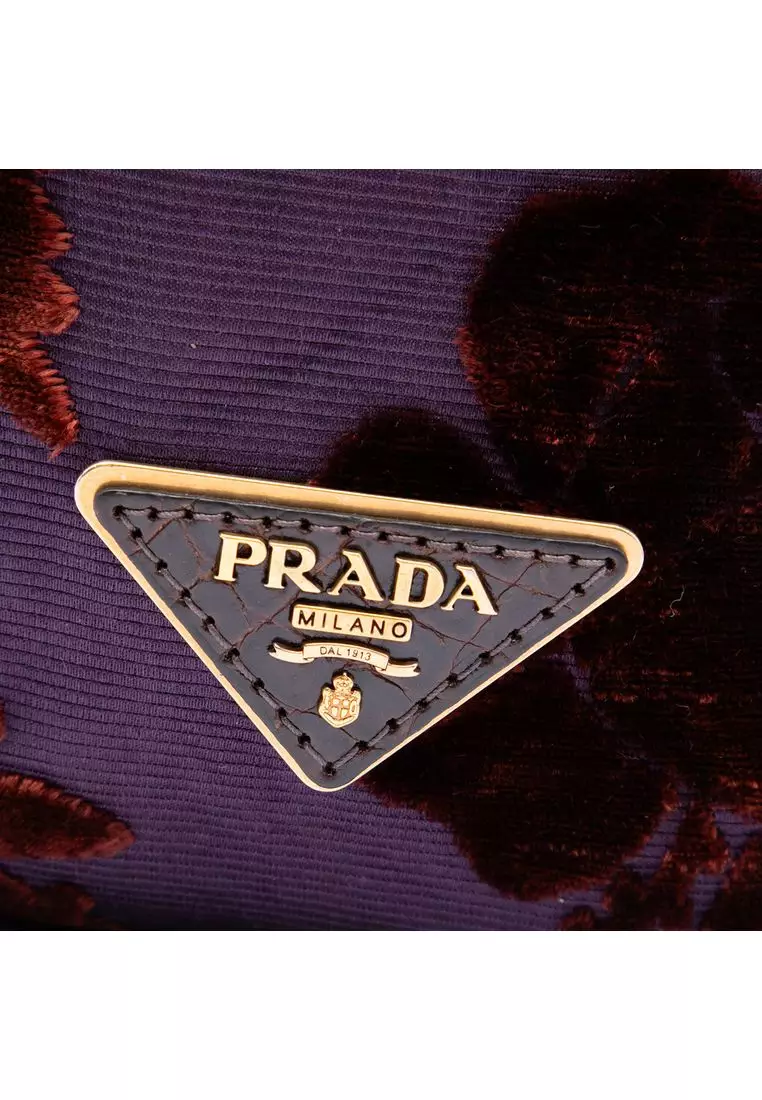 Pre-Loved Prada Floral Velluto Jacquard Convertible Tote