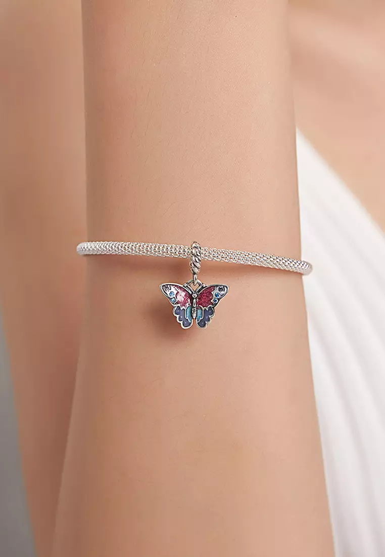 Solid 925 Sterling Silver Majestic Butterfly Bead Charm