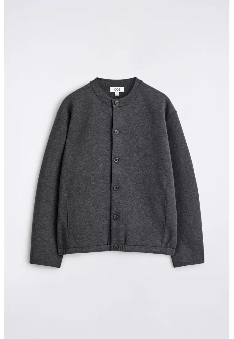 SCUBA-JERSEY CREW-NECK CARDIGAN