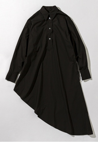 MM6 black Asymmetric Hem Shirt Dress 6A7E7AA3240669GS_1