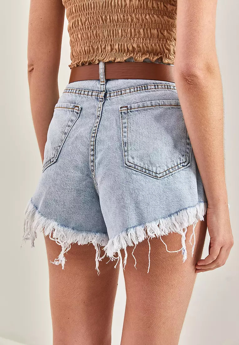 Ripped Denim Shorts