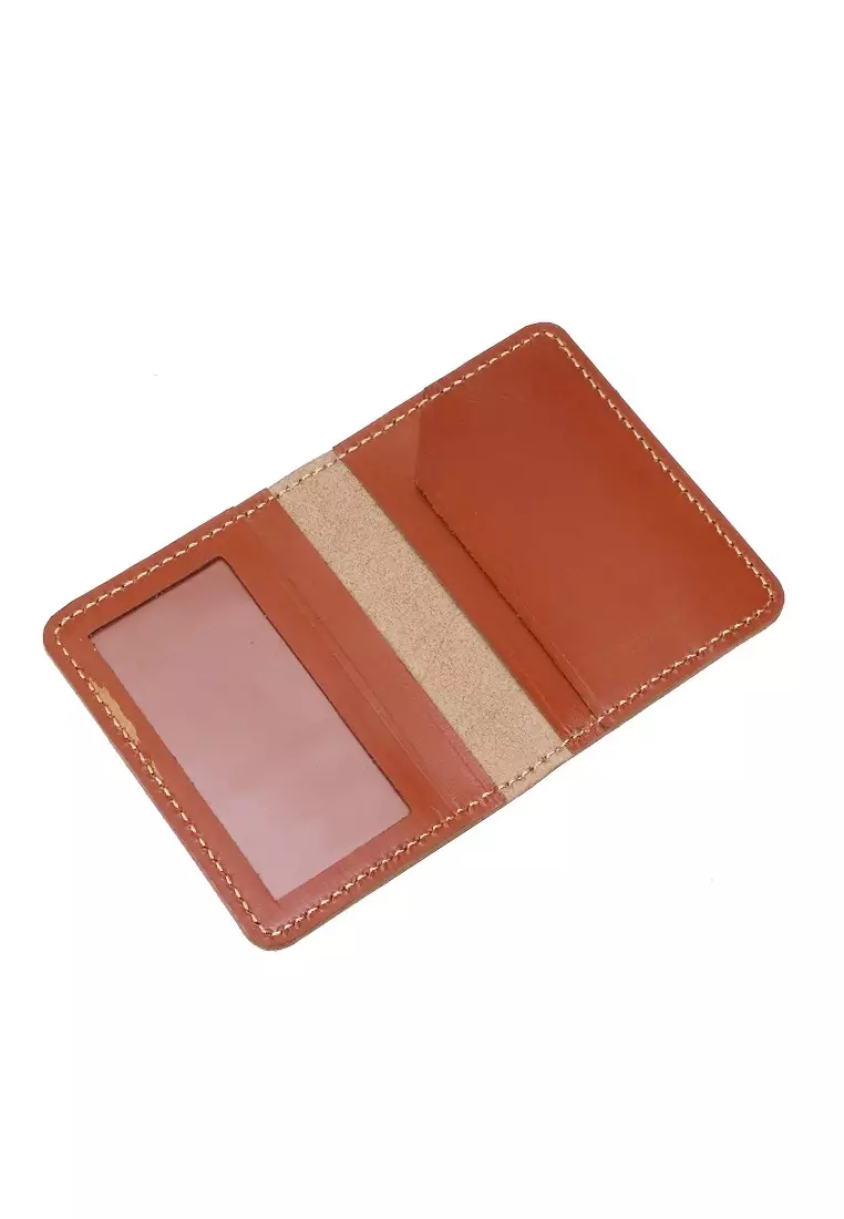 Zackly Card Holder Wallet Kartu Slim Many Slot Handmade Material Genuine Leather 03 ORIGINAL - Brown Tan