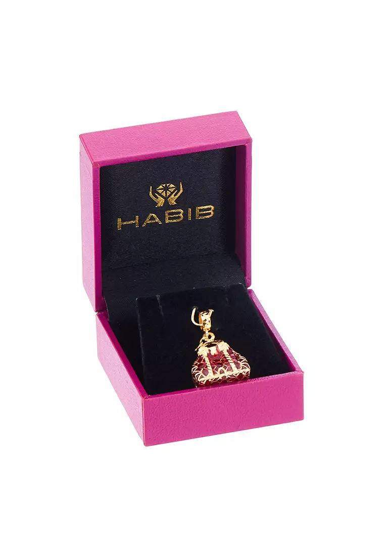 HABIB Oro Italia 916 Yellow Gold Charm GCM91141023(RED)