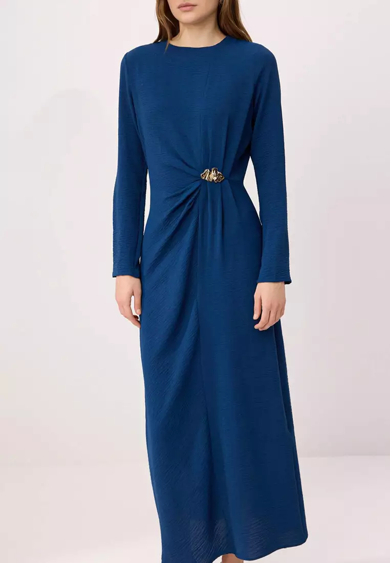 Cobalt Unlined Plain Weave Dress&Jumpsuit Aerobin Hijab Dress Tctss25Eb00138