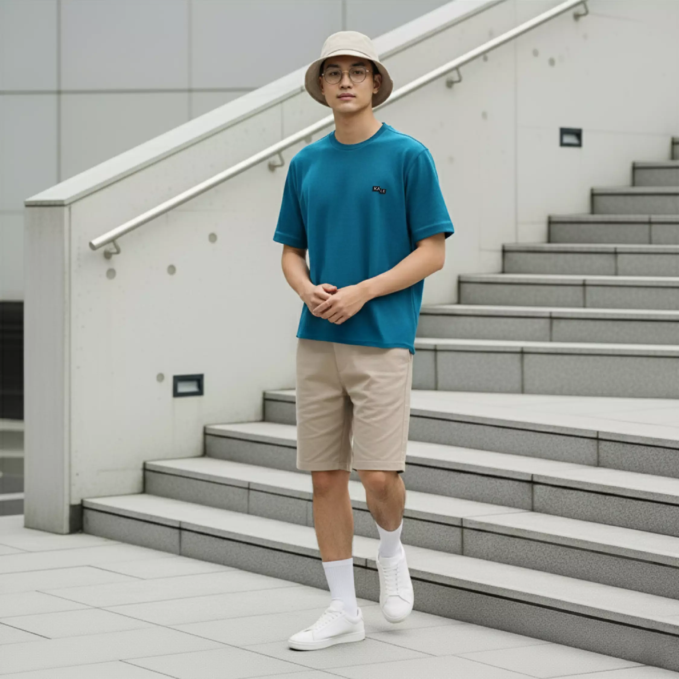 Kale PLUTO DARK TOSCA T-shirt Cotton Cloudy Boxy Fit - Kaos Korea - Atasan Kaos Pria - Kaos Basic Pria