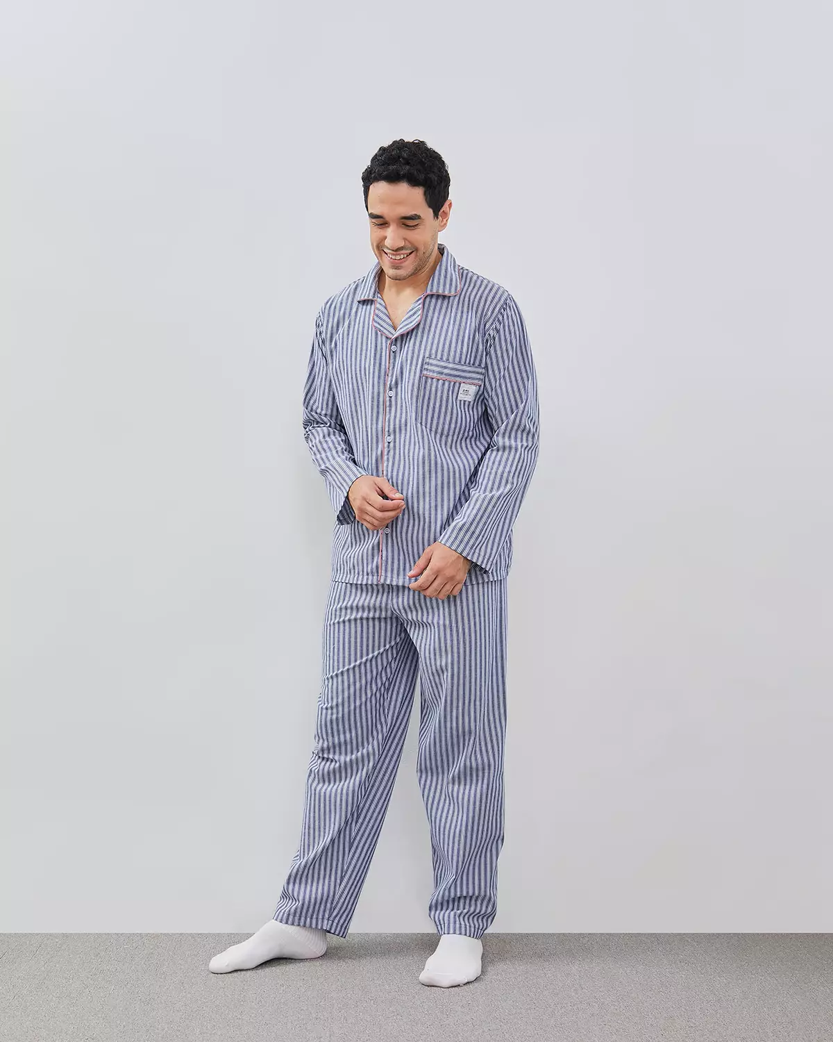 Set Piyama Katun Celana Panjang - Midnight Custard | Couple Set Sleepwear Pria