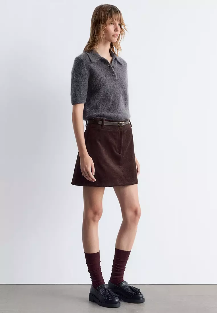 Brushed Knit Polo T-Shirt
