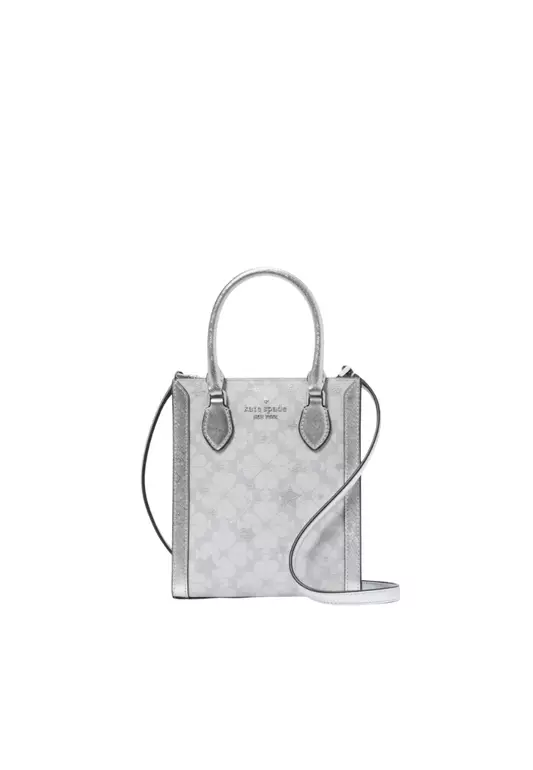 Kate Spade Spade Flower Star Toss Small Tote Bag In Platinum Grey KJ957