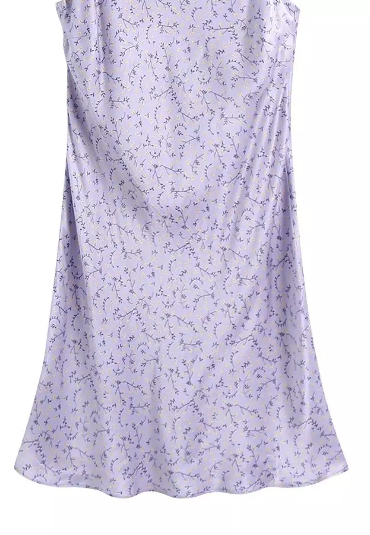 blue homecoming mini dress WEDTREND Women Print Floral Blue Homecoming Dress A-Line Fit-and-Flare  Cut-Out Tiered Mini Prom Dress