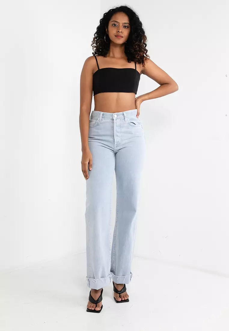 Abba Sleeveless Strap Cropped Top
