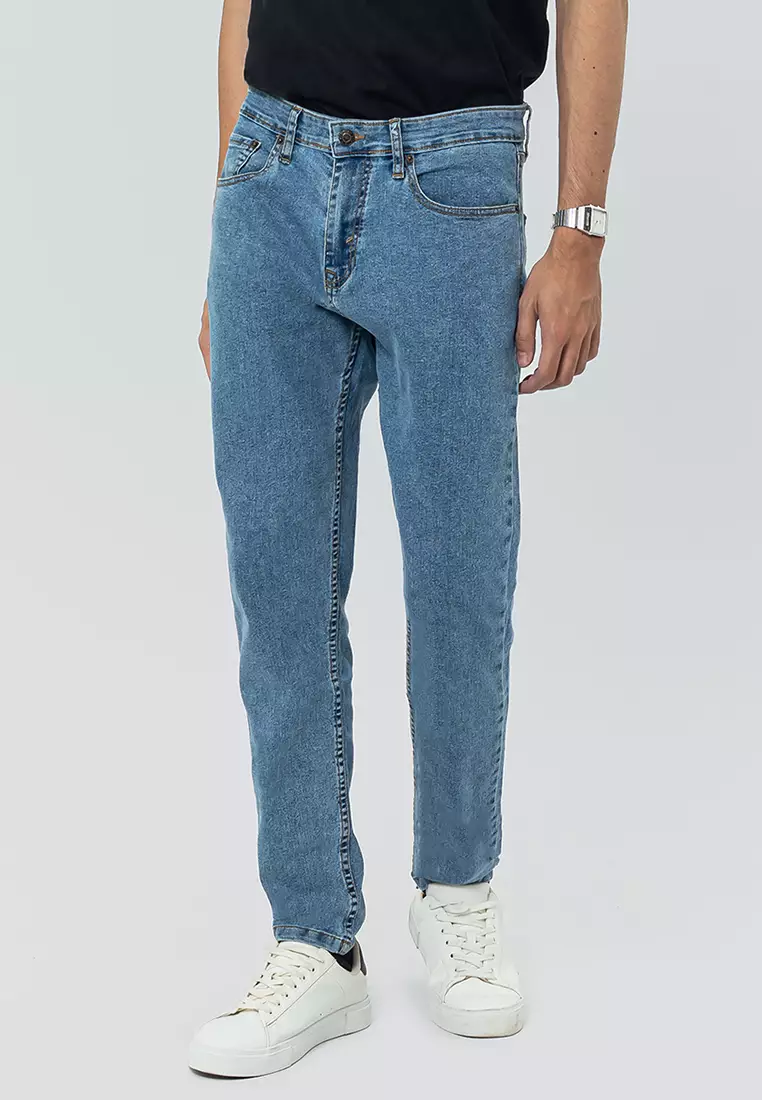 812 SLIM TAPER SLUB STRETCHED JEANS LIGHT BLUE - Celana Panjang Denim Pria
