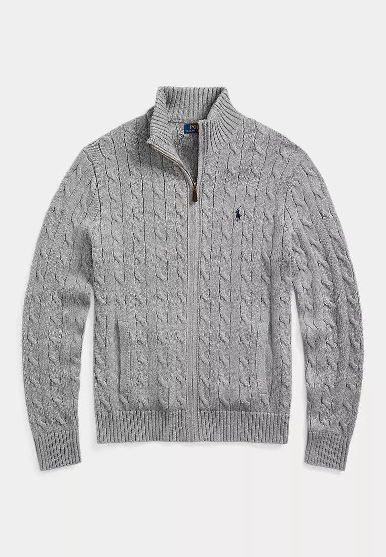 Buy Polo Ralph Lauren Cable-Knit Cotton Full-Zip Sweater 2026