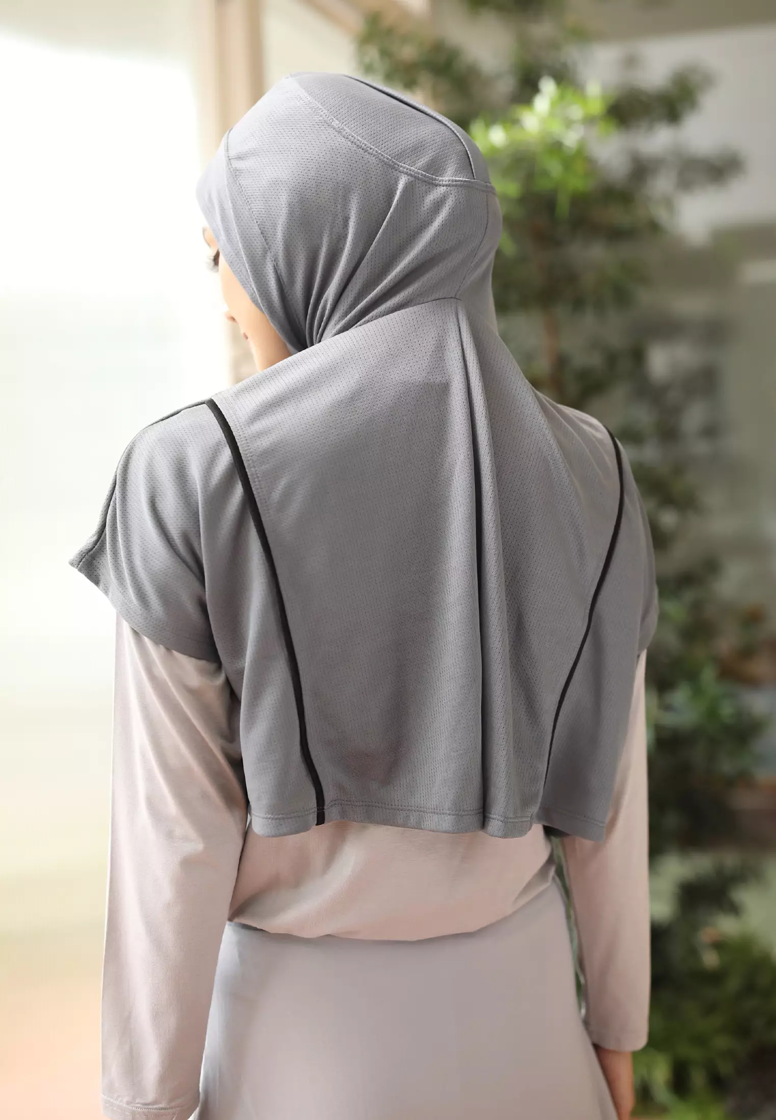 Zelena - Iona Vest Hijab | Rompi Hijab Olahraga Wanita Tenis Padel - Lava Grey