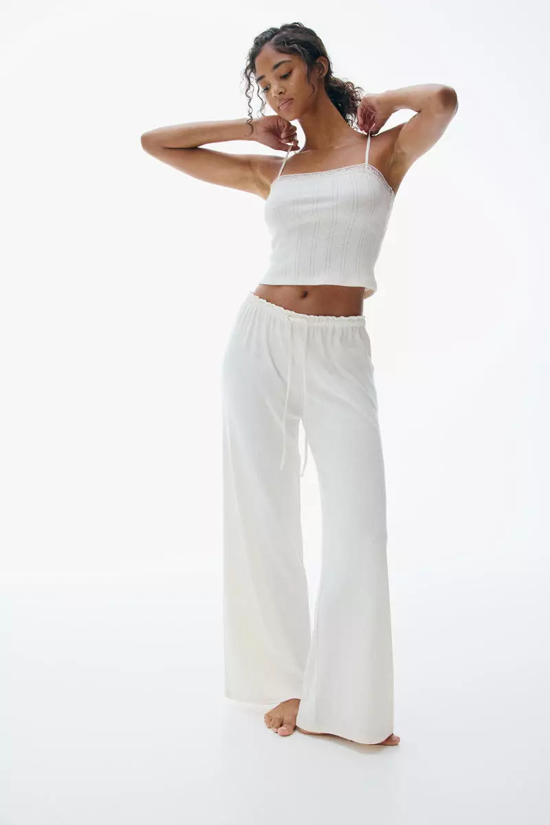 Pointelle pyjama bottoms