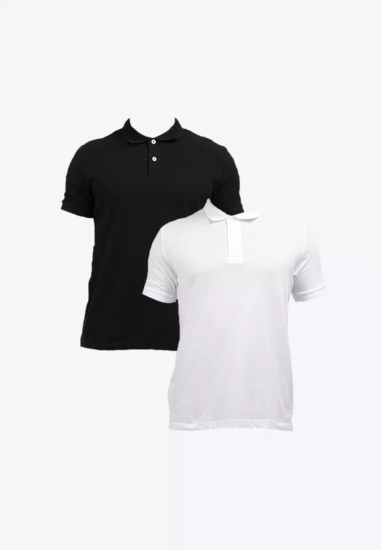 Forest Cotton Pique Regular Fit Polo T Shirt Men Collar Tee - 23647-01Black