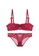 LYCKA red LMM1304-Lady Sexy Lace Lingerie Sleepwear Two Pieces Set-Red DB529USE31AB10GS_1