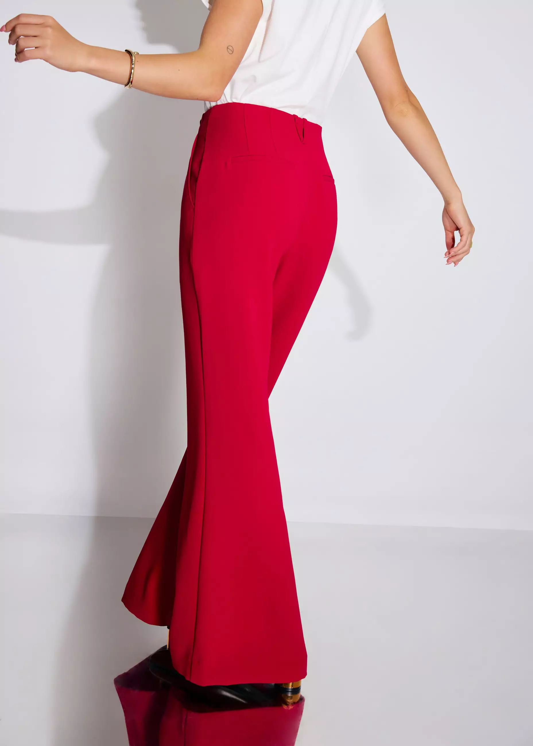 Celana Panjang Wanita - PETITE Leggy™ Pvara Crepe Kick Flare Pants