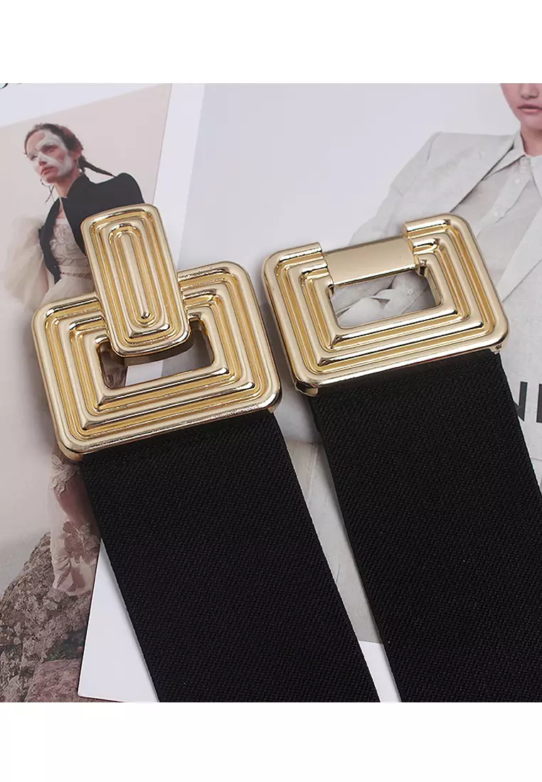 Buy Twenty Eight Shoes Square Buckle Elastic Belt
