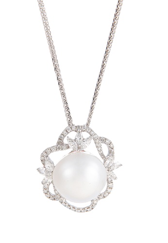 LITZ white LITZ 18K White Gold Pearl Pendant With Necklace WC1531PP24 65B6FAC5A4916AGS_1