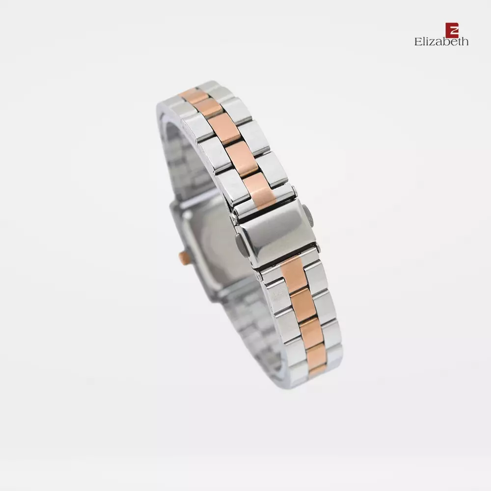 Jam Tangan Wanita - Elizabeth | Chain Strap 2201-0921 | Silver-Rose