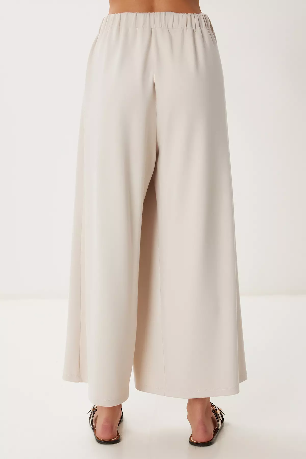 Women's Stone Skirt Look Flexible Knitted Baggy Trousers Cr00520