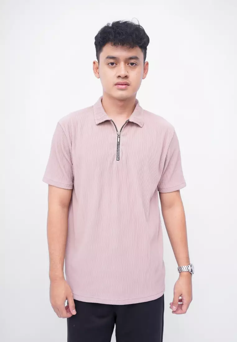Ryusei Polo Pria SHIN Fit Basic Baltic Amber | Polo dengan Tekstur Unik