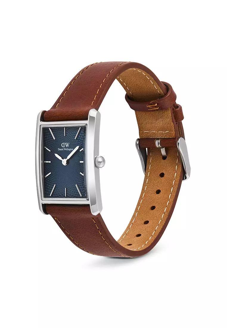Bound 35x24mm Durham Arctic Guilloché Silver - Men Watch stainless steel Leather strap watch DW Official Authentic Original