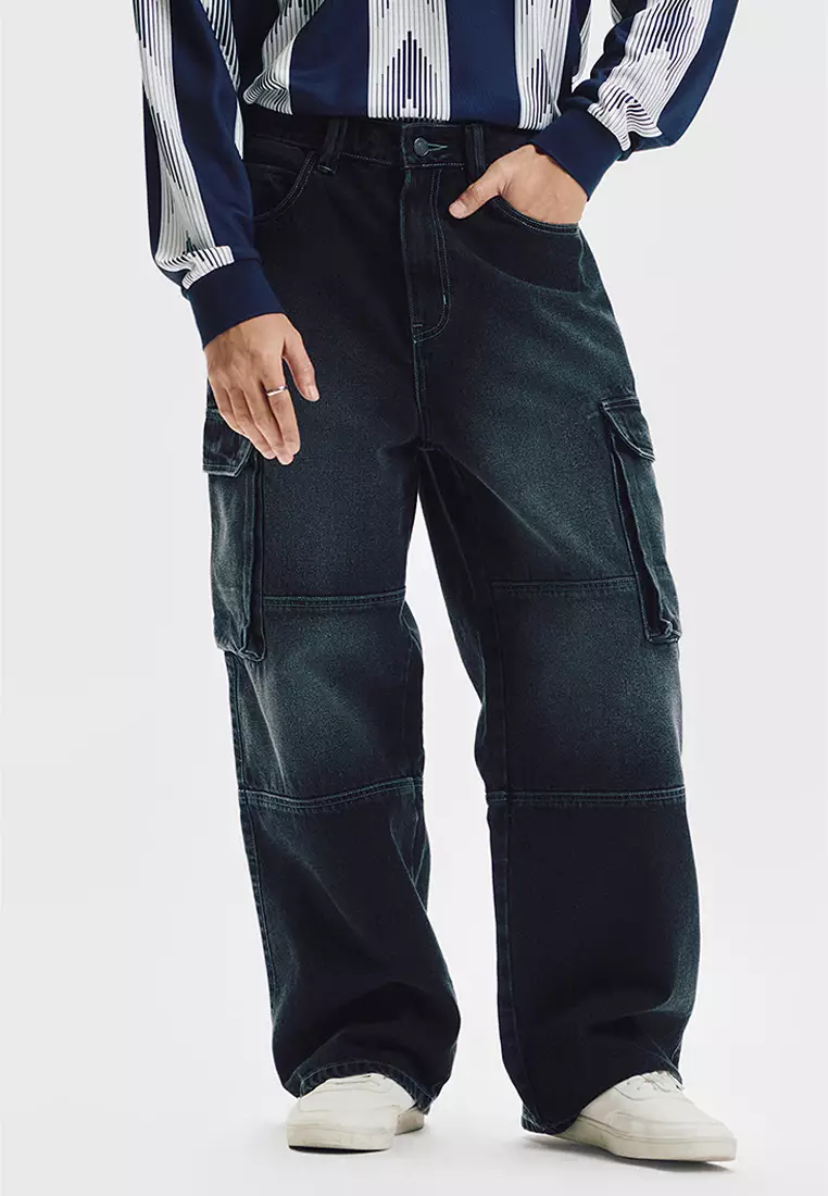 Wide Fit Cargo Jeans
