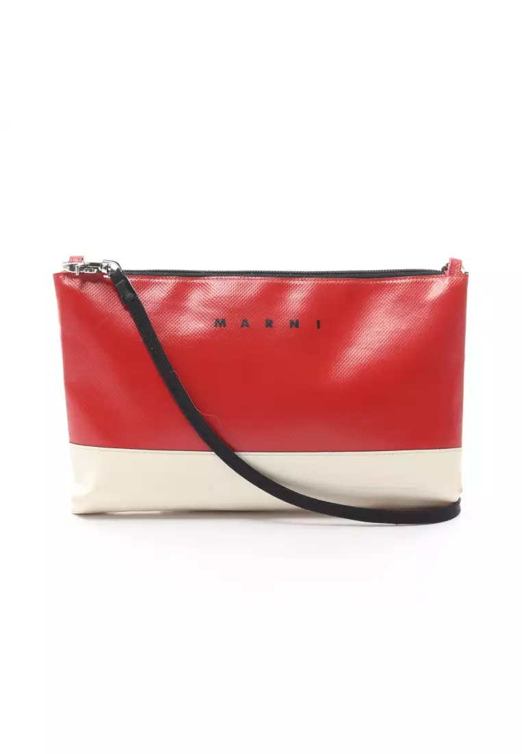 Pre loved MARNI TRIBECA Shoulder bag PVC Red white
