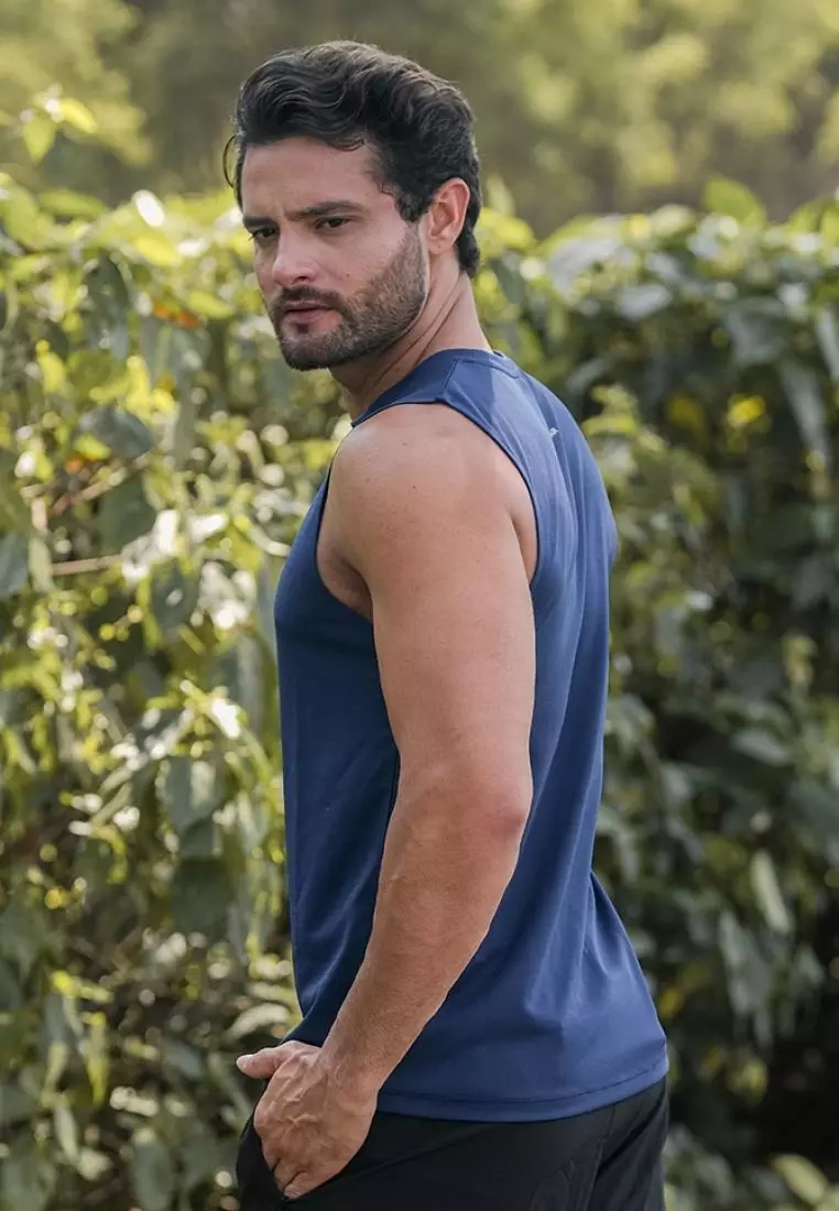 Fitwear - Muscle Tee Olahraga PRIA ADAM DRYFIT - NAVY