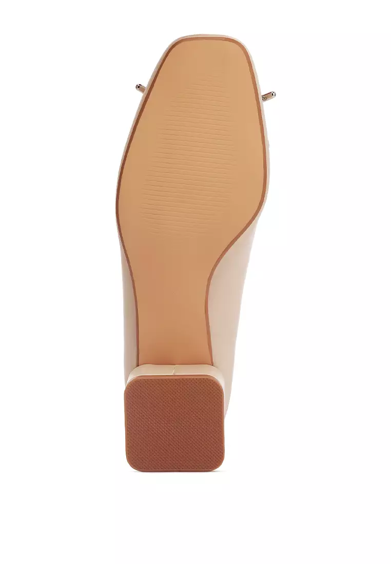 Balerina Hak Blok Rendah Krem