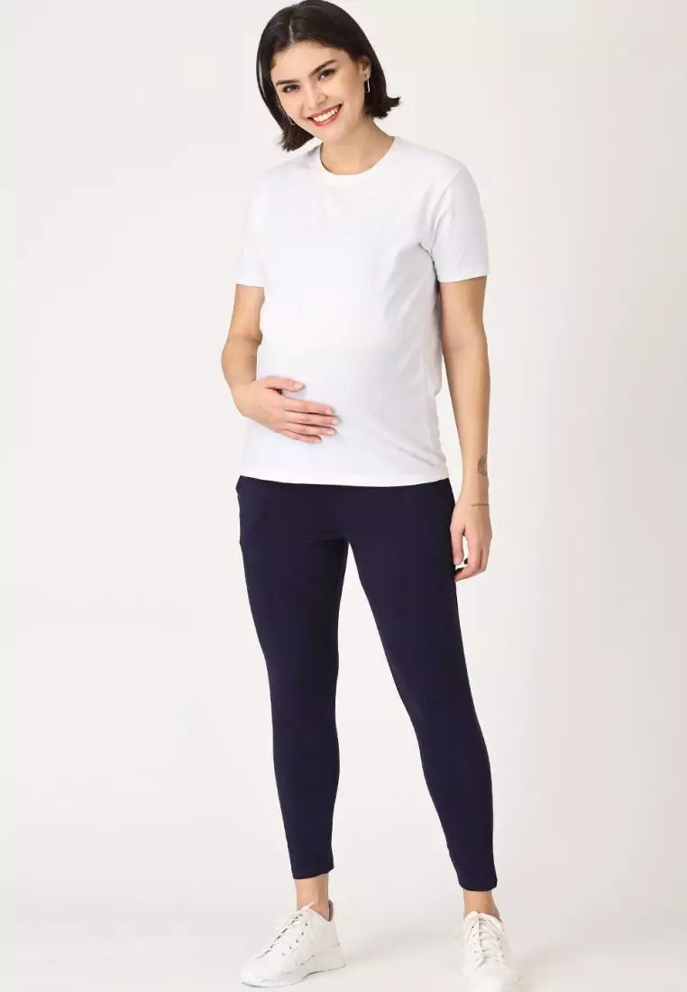 THE MOM STORE Comfy Maternity Leggings Navy Blue 2024, Buy THE MOM STORE  Online