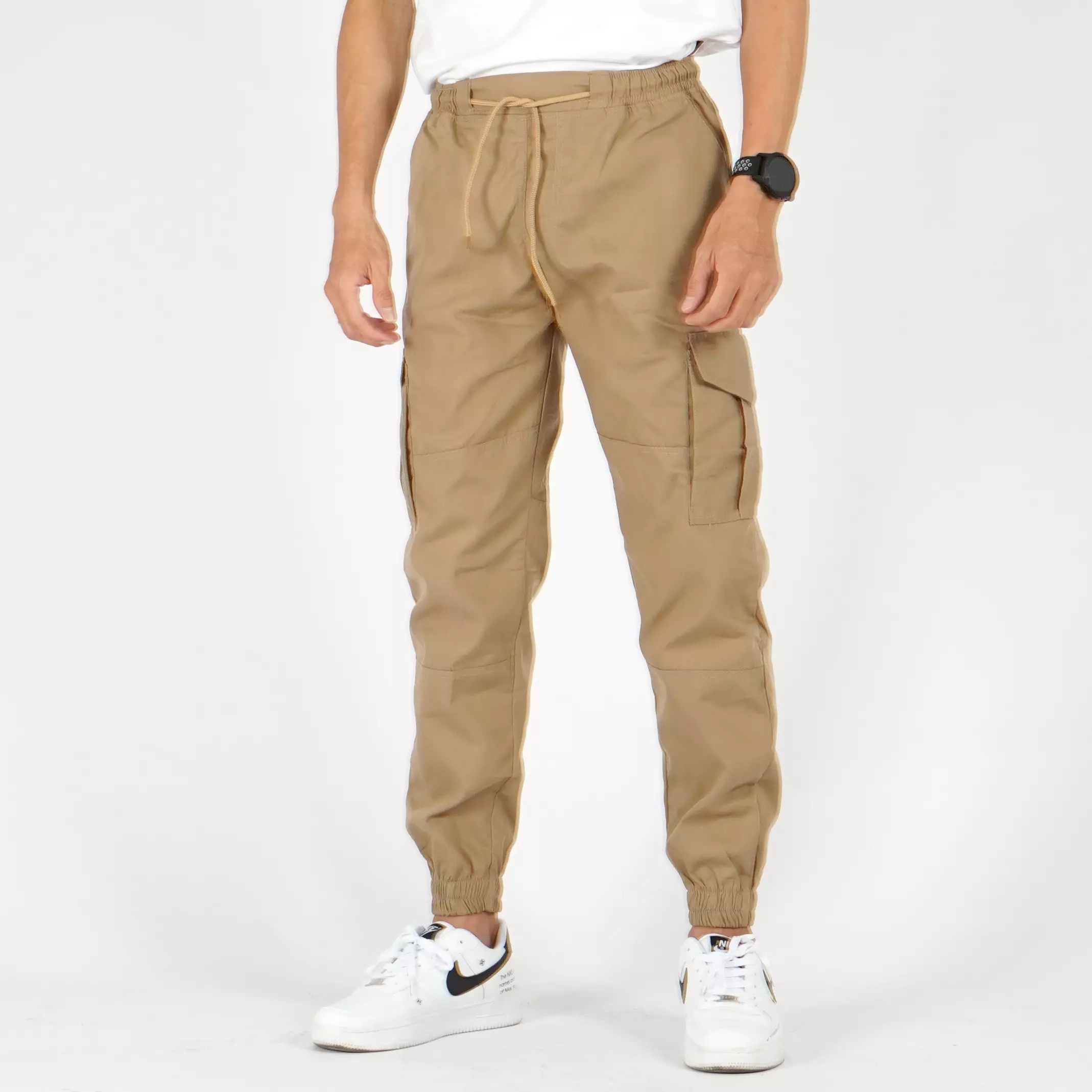  DAVE Celana Panjang Kargo Pria Celana Kargo Pria Cargo Jogger Pants - KREM