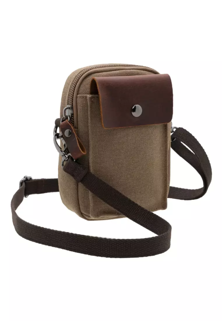 Canvas Phone Belt Pouch Waist Zipper Sling Bag BAD 40101