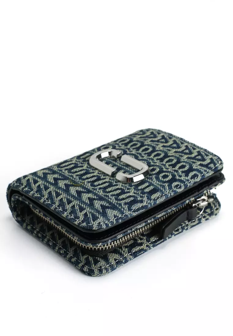 The Monogram Denim J Marc Mini Compact Wallet