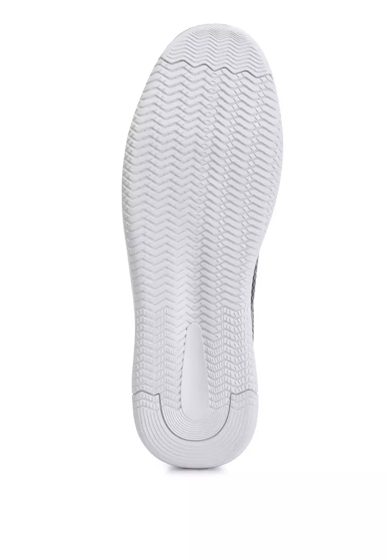 Men's Faux Leather Lace-up Sneakers in Black