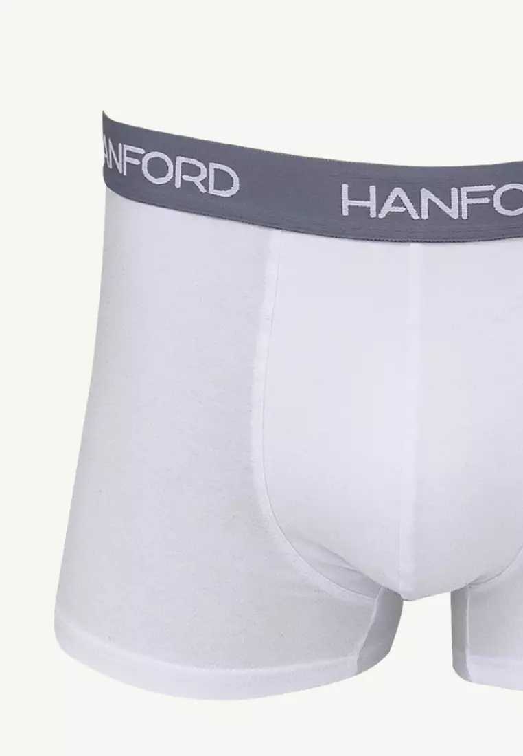 Cotton with Spandex Men's Boxer Briefs Aleo - White (Single Pack)