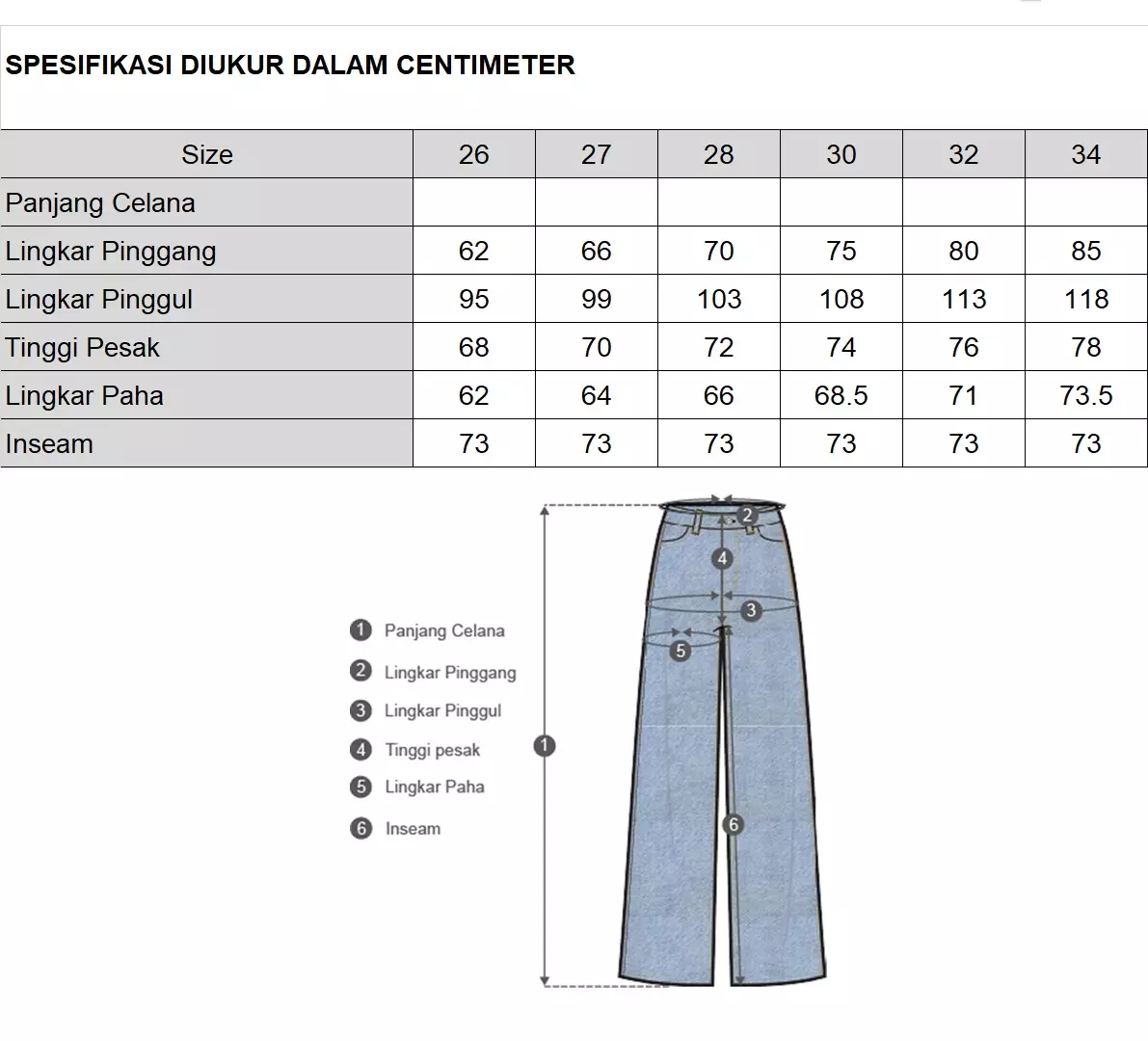 Minimal x Devina Putri - MN323 - Jeans Lebar Lurus - Light Blue Warna Blue_Light