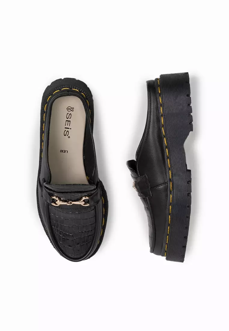 SEIS Lexi Loafers Mules Wanita - BLACK